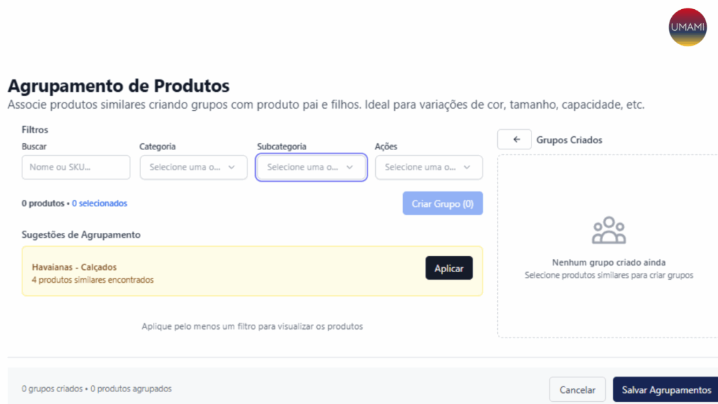 Como agrupar produtos no cadastro de forma mais fácil